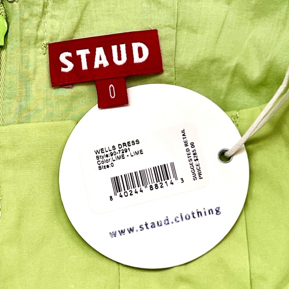 🌺🎉HP🎉🌺 NWT Staud Wells Midi Dress Lime - Picture 15 of 16